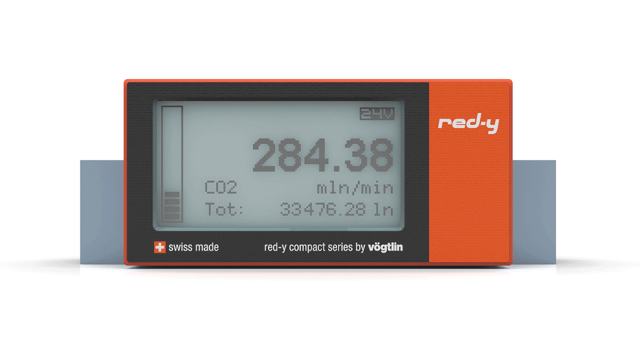 Battery Powered Digital Mass Flow Meters for Gases red-y compact series Front View