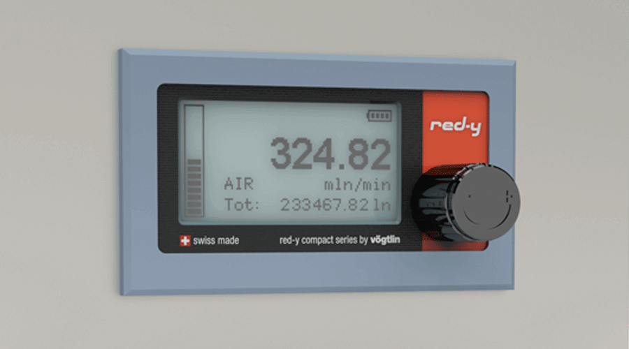 Battery Powered Digital Mass Flow Meters for Gases red-y compact series Front Panel Mounting